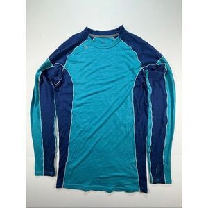 Stoic Merino Wool Base Layer Top Women’s Size Large Blue Long Sleeve Thumbholes